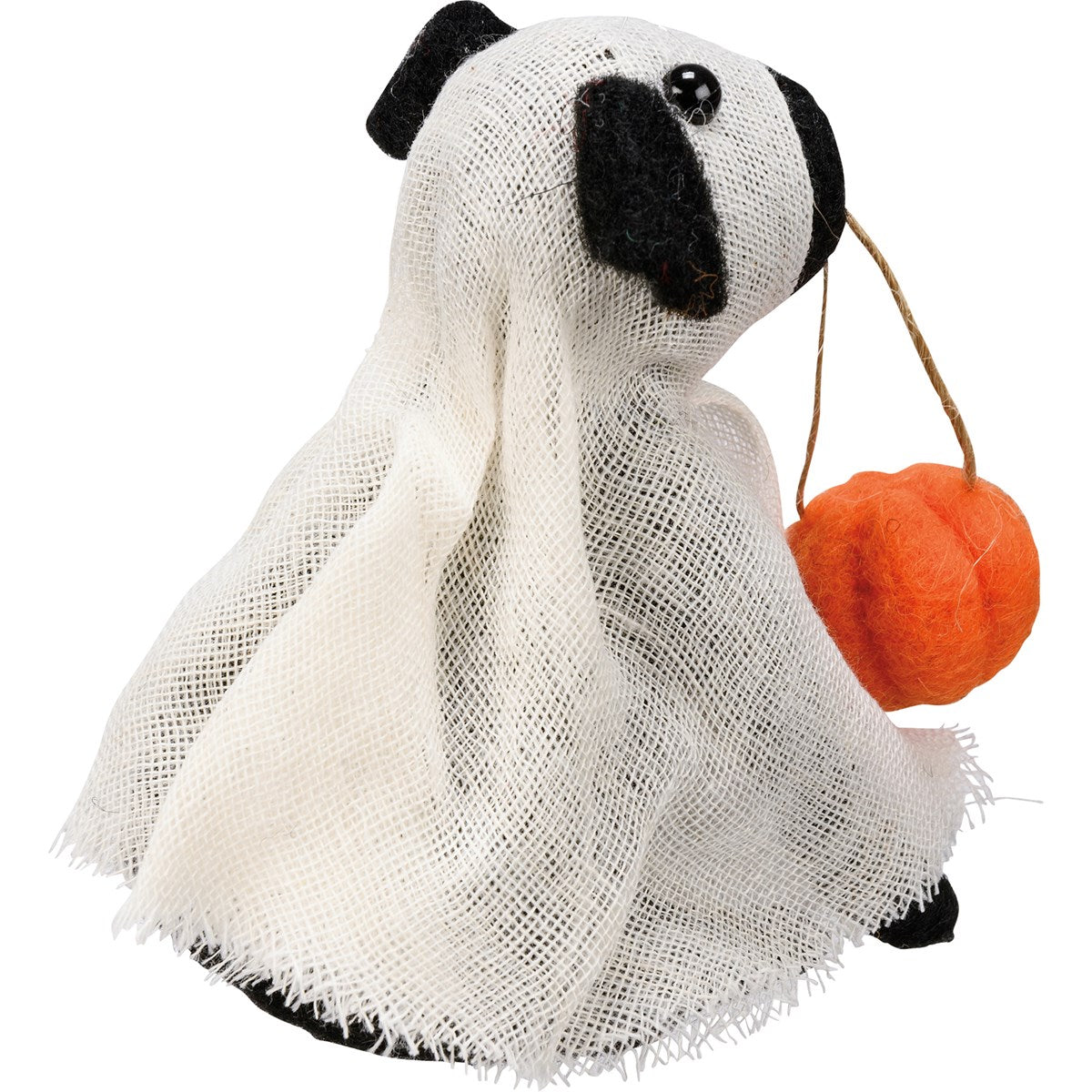 Primitive Country Halloween Felt Ghost Dog Ornament Ornament