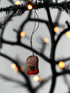 Primitive Handcrafted Halloween Felt 2” RIP w/ Pumpkin Tombstone Ornament - The Primitive Pineapple Collection
