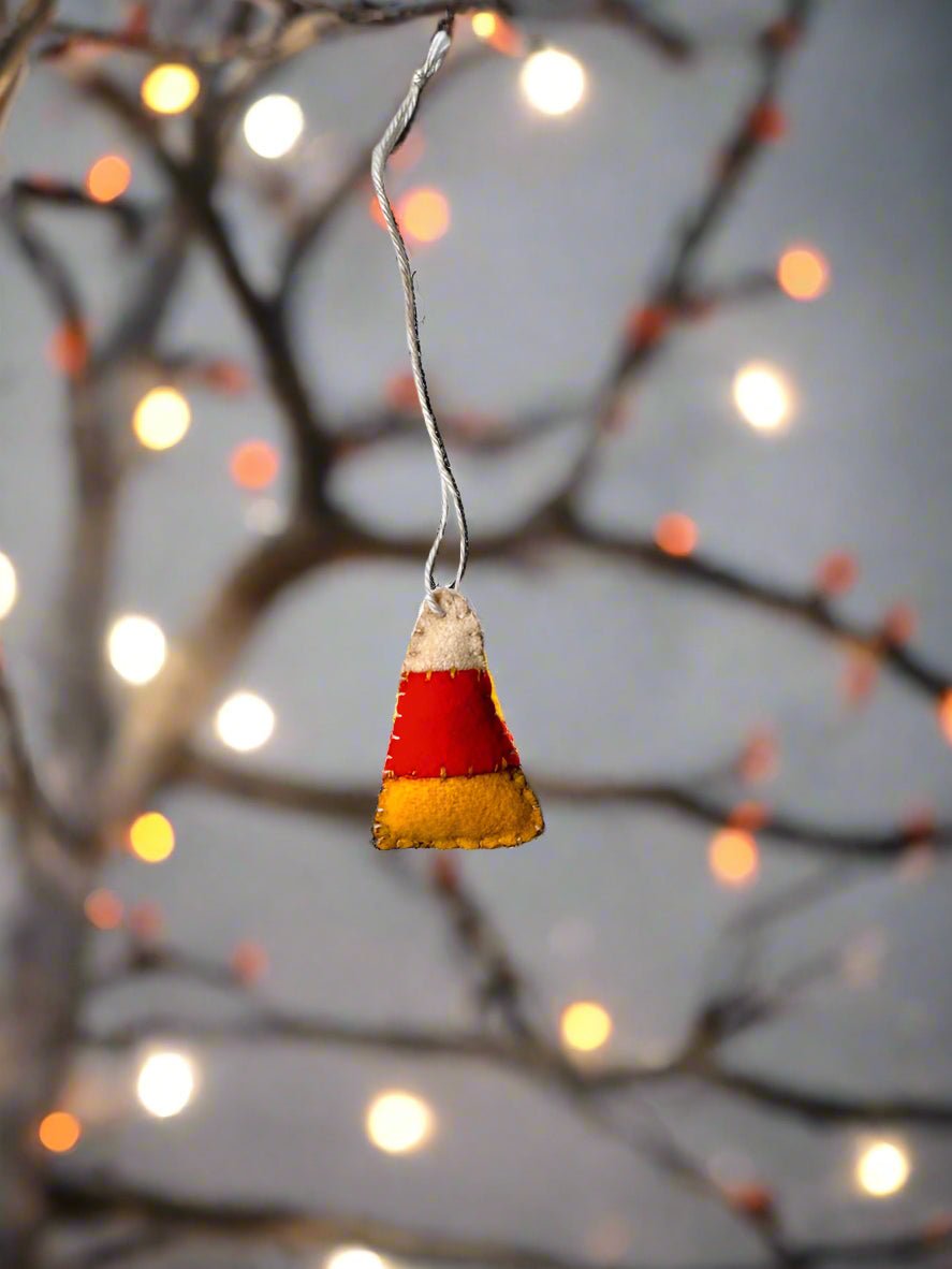 Primitive Handcrafted Halloween Felt 2” Candy Corn Ornament - The Primitive Pineapple Collection