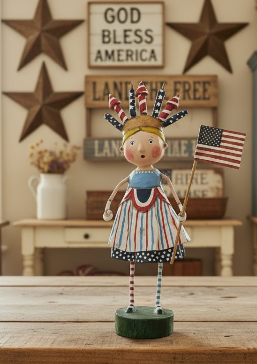 ESC and Company 4th of July Independent Izzy by Lori Mitchell 12282 - The Primitive Pineapple Collection