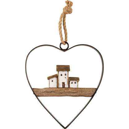 Rustic Summer Cottage Driftwood Beach Heart Ornament
