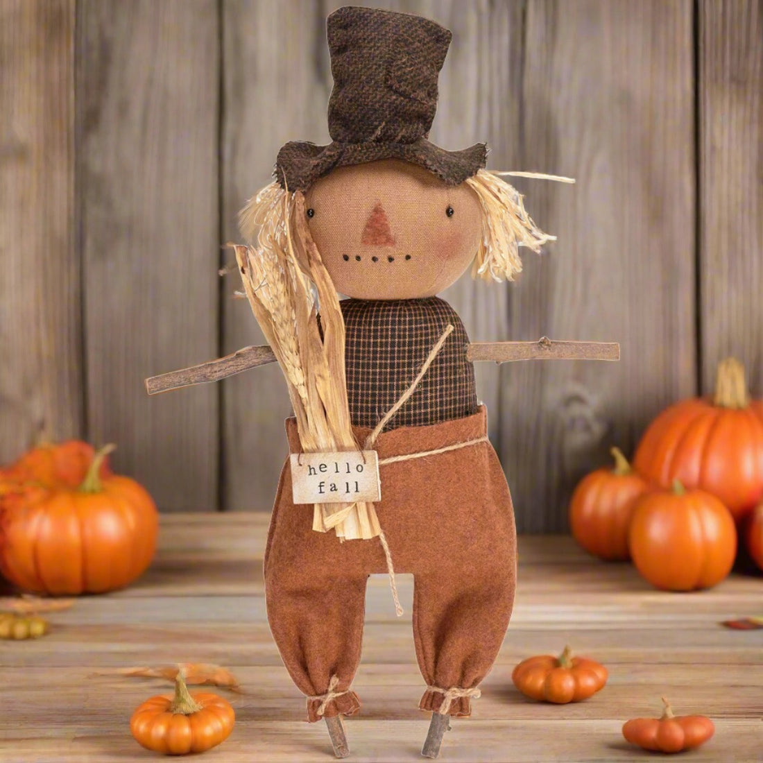 Primitive Country Fall Halloween Happy Henry Pumpkin Doll