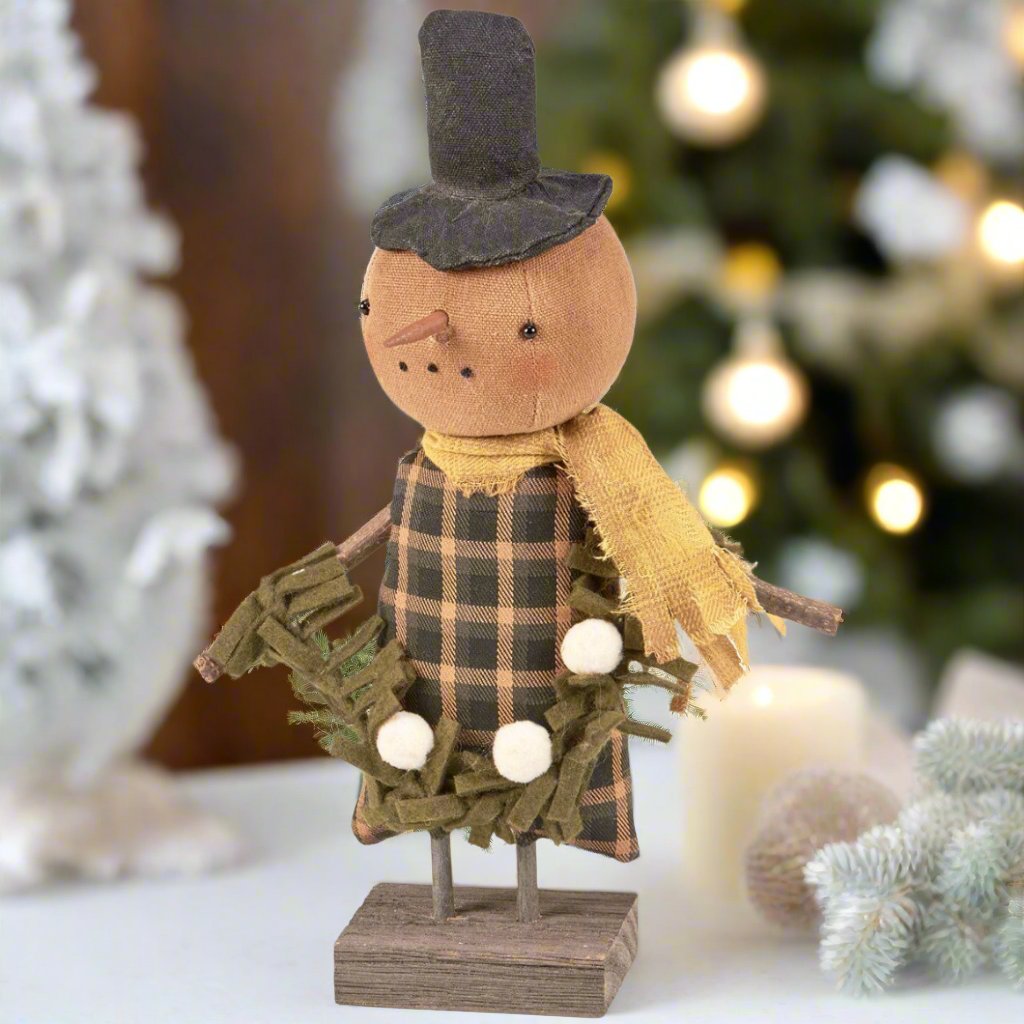 Primitive Country Christmas Cozy Collin Snowman Doll