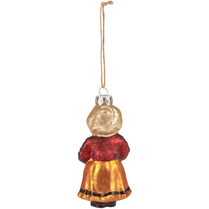 Primitive Fall Thanksgiving Glass Pilgrim Girl Ornament - The Primitive Pineapple Collection