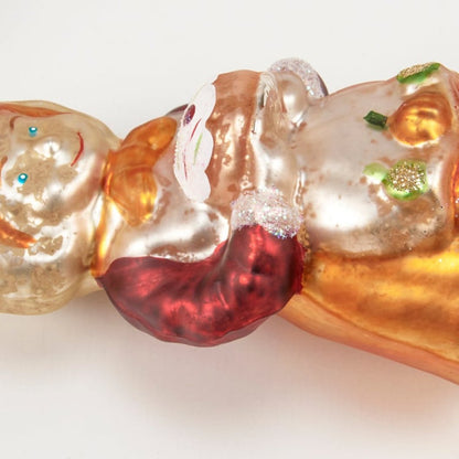 Primitive Fall Thanksgiving Glass Pilgrim Girl Ornament - The Primitive Pineapple Collection