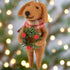 Primitive Christmas Felt Wreath Dog Ornament - The Primitive Pineapple Collection