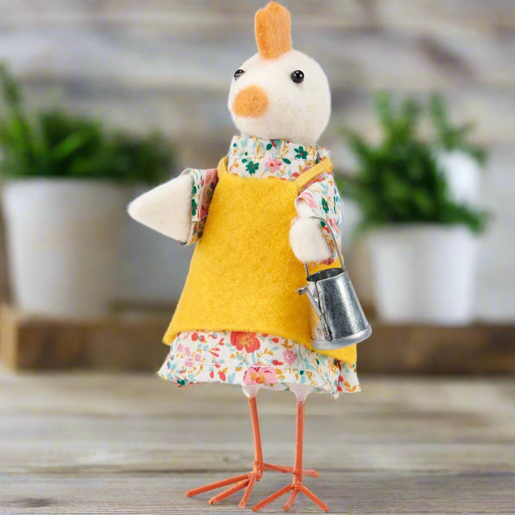Primitive Farmhouse Watering Can Chicken 5.75" - The Primitive Pineapple Collection