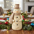Primitive Christmas Glittery Vintage 8.25" Snowman Figurine with Scarf - The Primitive Pineapple Collection