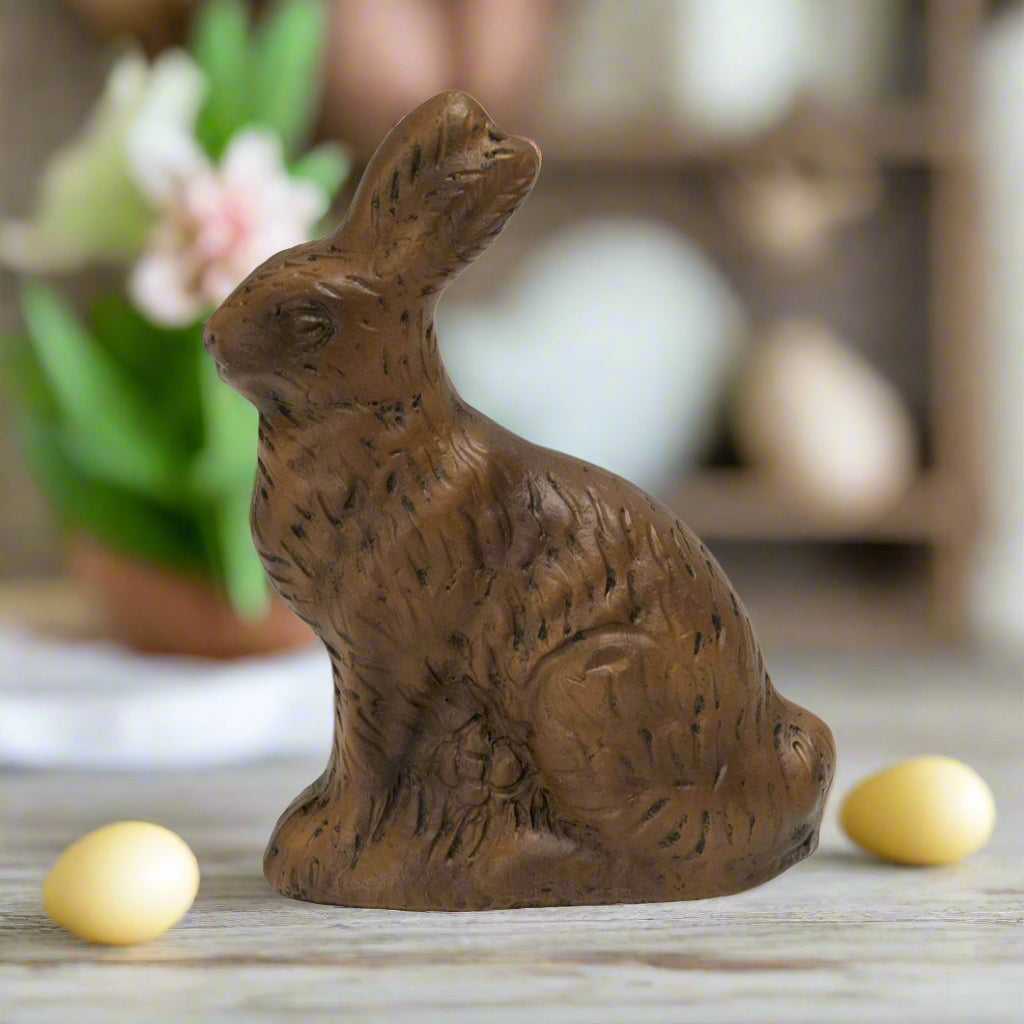 Primitive Spring Easter Resin Chocolate Bunny 3.5&quot;