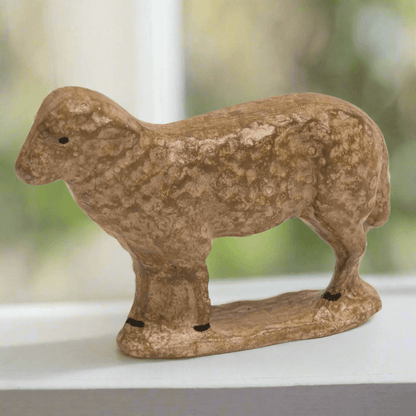 Primitive Country Reproduction Vintage Look 4.5" Resin Sheep Figurine - The Primitive Pineapple Collection