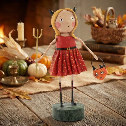 Lori Mitchell Halloween She Devil Girl Figurine - The Primitive Pineapple Collection