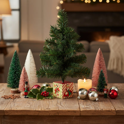 Primitive Retro Vintage Friends Christmas Tree - 18.5"H