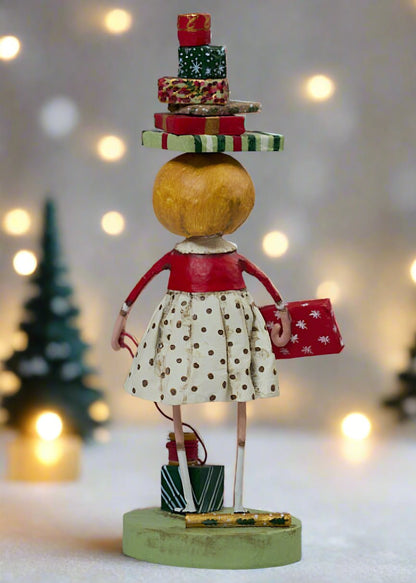 Christmas Lori Mitchell Wrappings and Ribbons Figurine 14463 - The Primitive Pineapple Collection