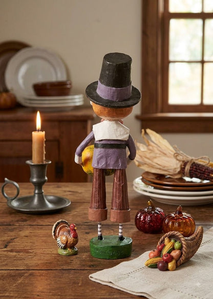 Lori Mitchell Mason Mayflower Thanksgiving Figurine | ESC &amp; Company 16721 - The Primitive Pineapple Collection