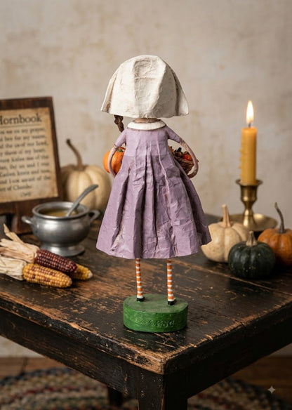 Lori Mitchell Molly Mayflower Thanksgiving Figurine | ESC &amp; Company 16722 - The Primitive Pineapple Collection