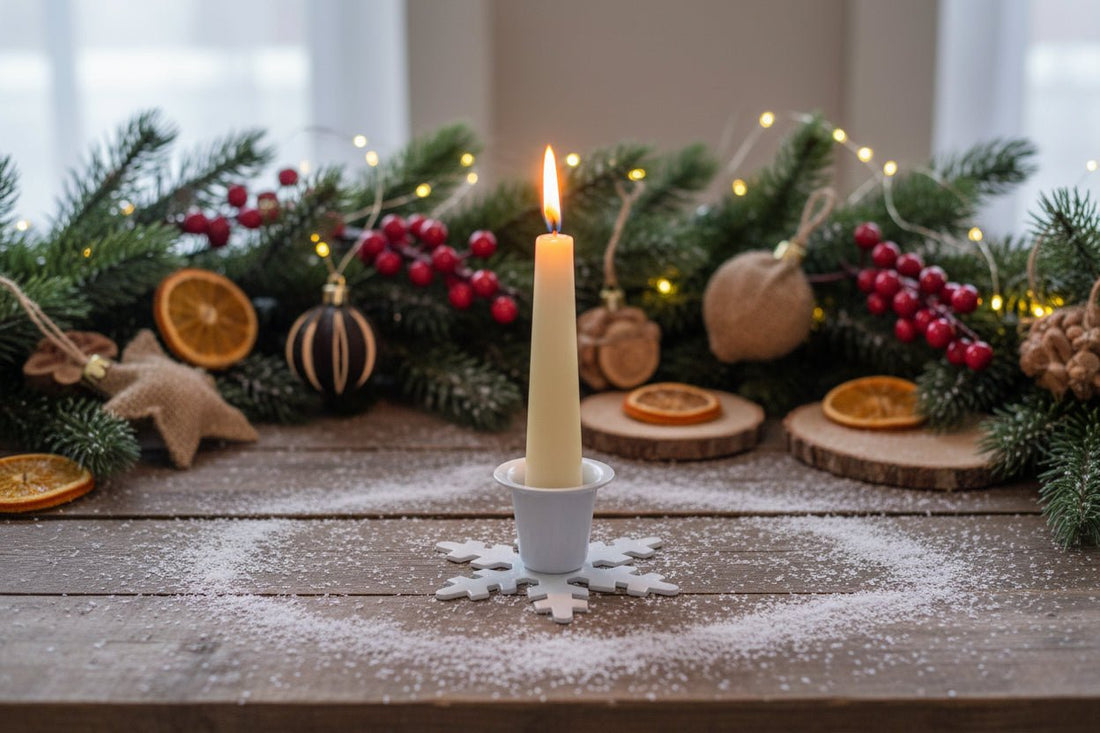 Primitive Christmas Iron White Snowflake Taper Holder - The Primitive Pineapple Collection