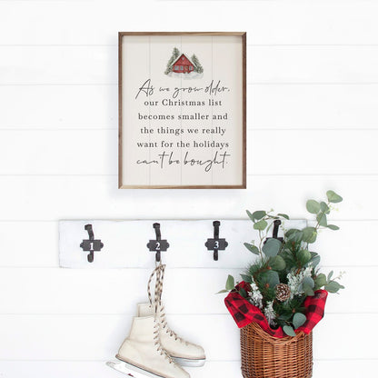 Handcrafted Walnut Framed Christmas As We Grow Older w/ Red Barn Art - The Primitive Pineapple Collection