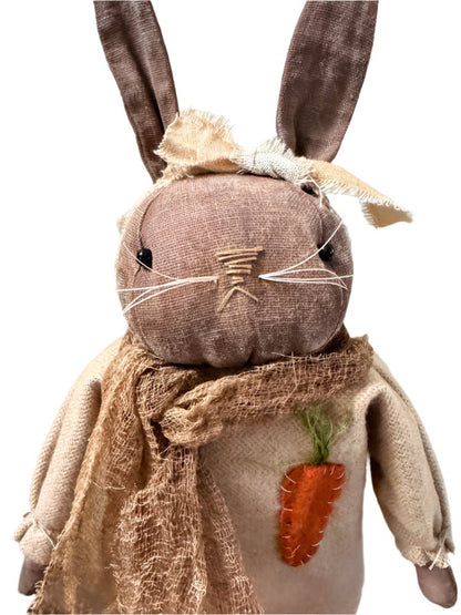 Primitive Folk Art USA Spring/Easter Bunny w/Carrot 18&quot; - The Primitive Pineapple Collection