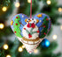Primitive Christmas Handcrafted Felt 3” Blue Heart with Snowman w/ Greens Ornament - The Primitive Pineapple Collection