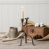 Reproduction Single Taper Aged Wrought Iron Candle Holder - The Primitive Pineapple Collection