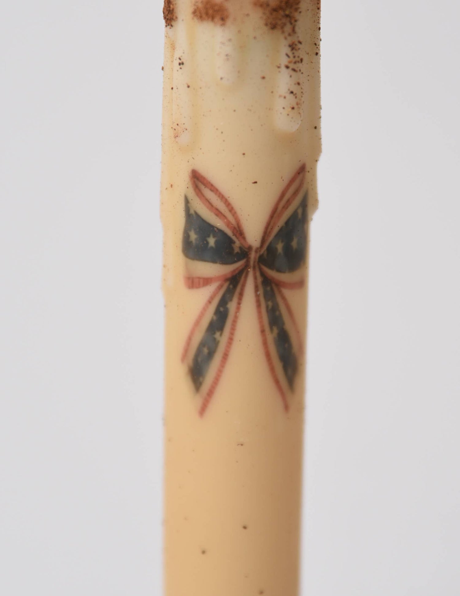 7 - inch Americana LED Taper Candle with Timer and Patriotic Ribbon - The Primitive Pineapple Collection