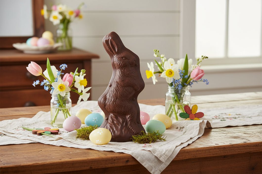 Primitive Spring Faux 9 Inch Resin Chocolate Mold Walking Bunny Figurine - The Primitive Pineapple Collection