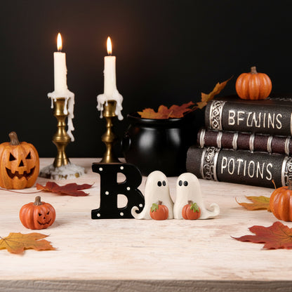 Blossom Bucket Halloween Boo With Ghosts Shelf Sitter