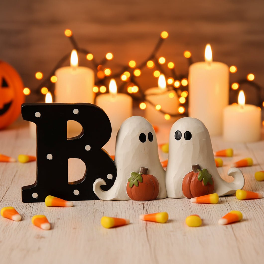 Blossom Bucket Halloween Boo With Ghosts Shelf Sitter - The Primitive Pineapple Collection