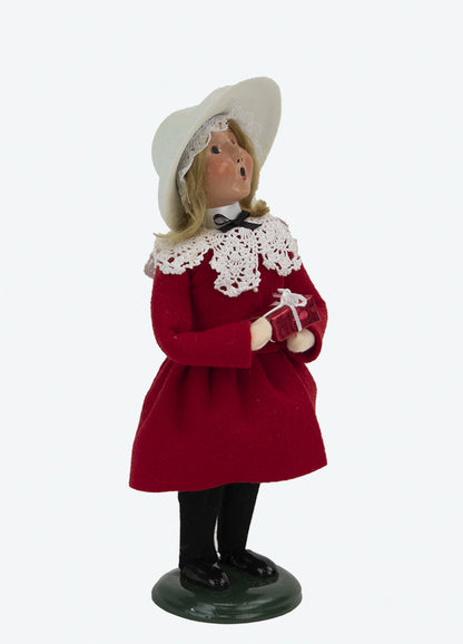 Primitive Colonial Byers Choice Valentines Day Girl w/Present Caroler 2024 New