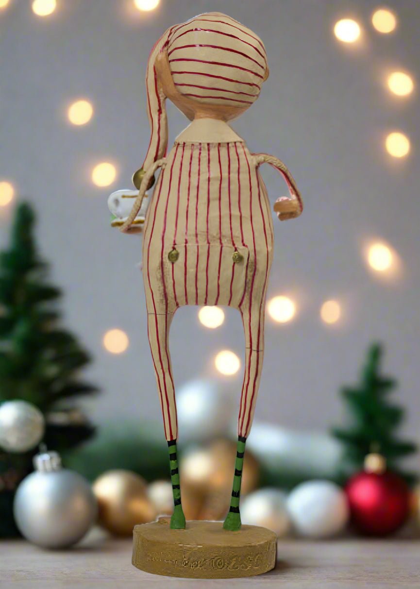 Christmas Lori Mitchell 7&quot; Late Night Snack Santa Claus Figurine 22122 - The Primitive Pineapple Collection