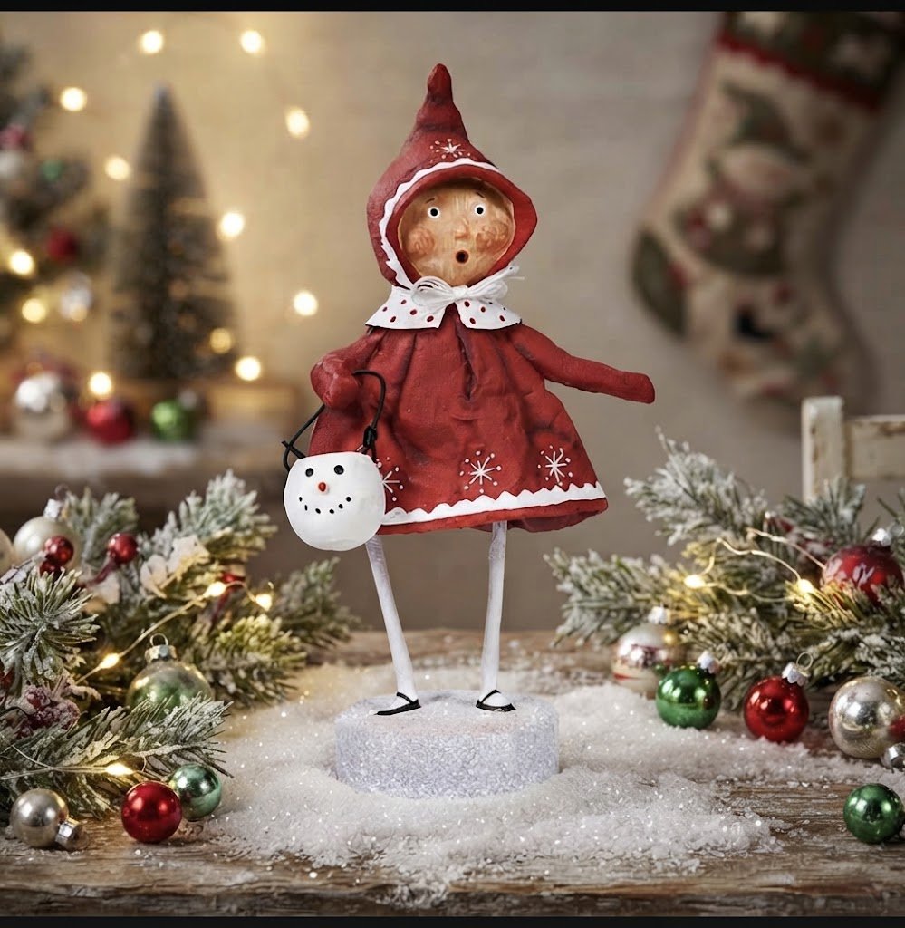 Bundled Up Brenna Christmas Figurine by Lori Mitchell - The Primitive Pineapple Collection
