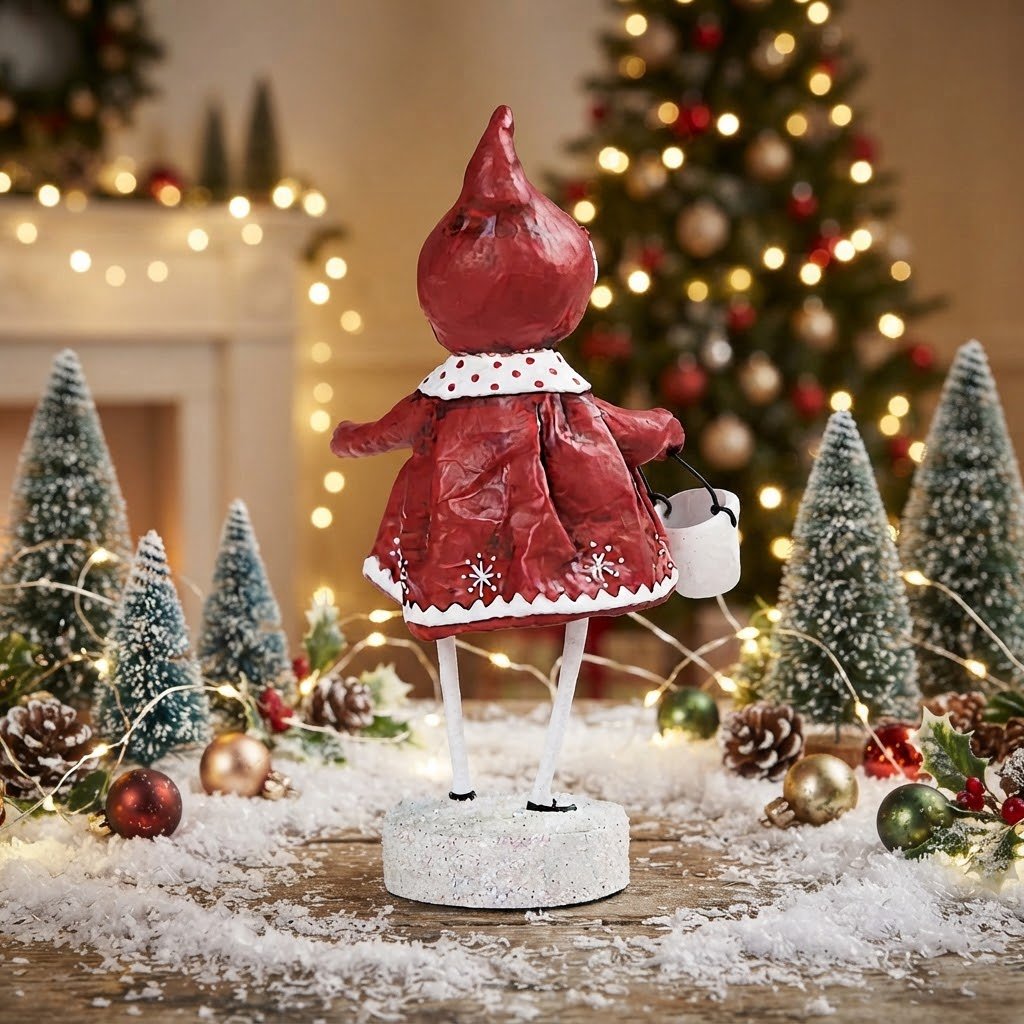 Bundled Up Brenna Christmas Figurine by Lori Mitchell - The Primitive Pineapple Collection