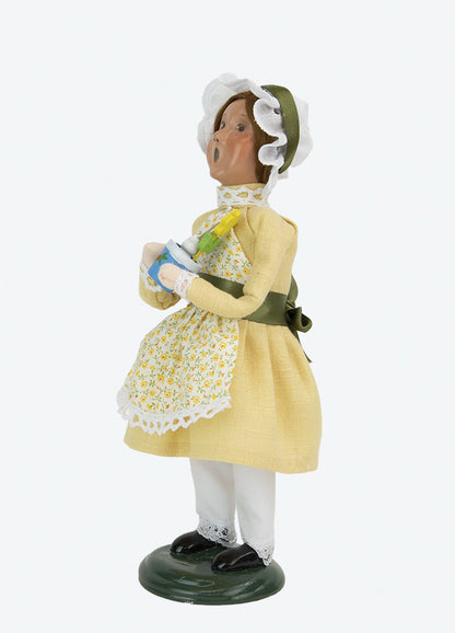 Primitive Colonial Byers Choice Easter Girl w/ Bunny Caroler 2024 New 2241