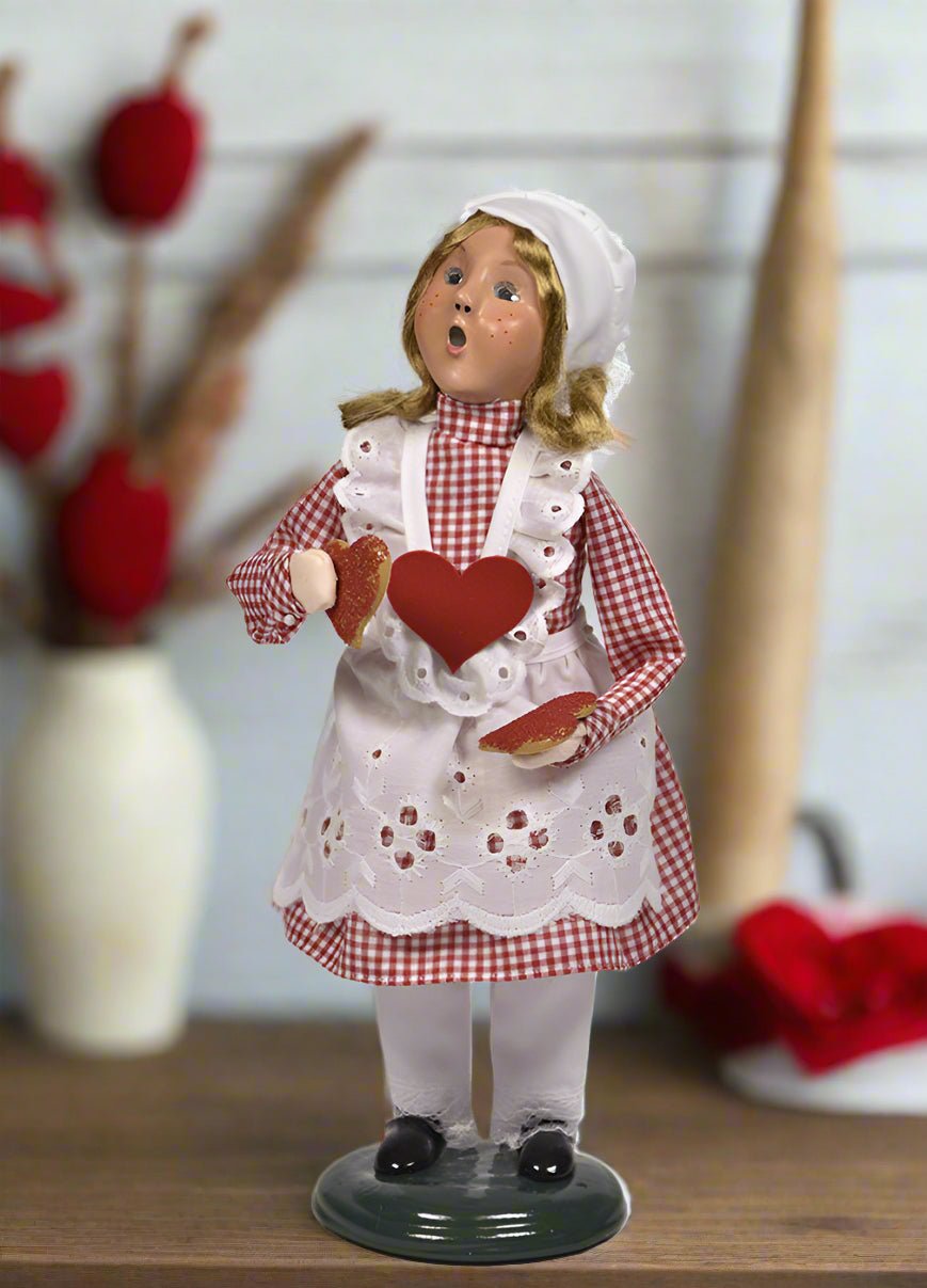 Primitive Colonial Byers Choice Valentine Baking Girl 2252G - The Primitive Pineapple Collection