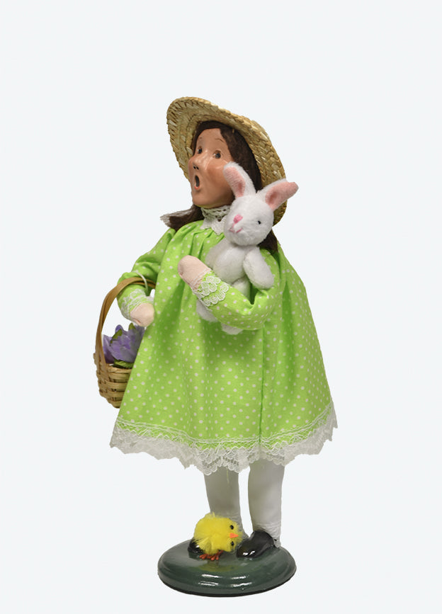 Primitive Colonial Byers Choice Easter Girl with Bunny 2258G