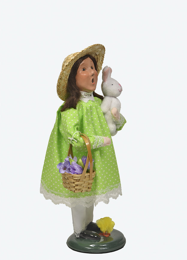 Primitive Colonial Byers Choice Easter Girl with Bunny 2258G