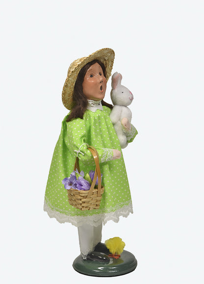 Primitive Colonial Byers Choice Easter Girl with Bunny 2258G