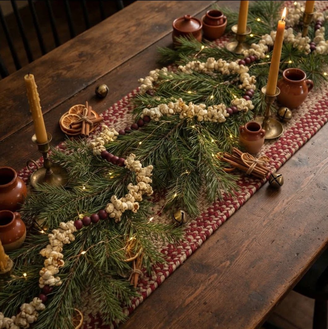 Ragon House 9-Foot Faux Popcorn &amp; Cranberry Christmas Garland - The Primitive Pineapple Collection