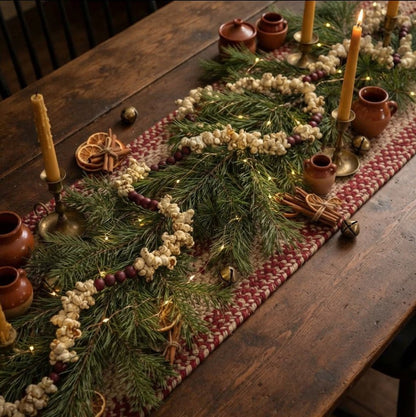 Ragon House 9-Foot Faux Popcorn &amp; Cranberry Christmas Garland - The Primitive Pineapple Collection