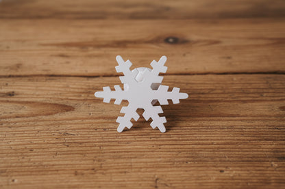 Primitive Christmas Iron White Snowflake Taper Holder
