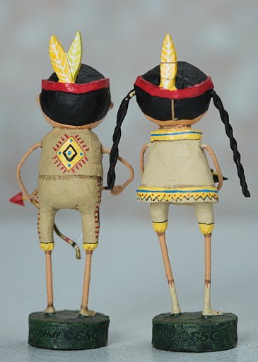 ESC Folk Art Fall Indian Guide &amp; Princess Thanksgiving Lori Mitchell 2 Pc 23872 - The Primitive Pineapple Collection