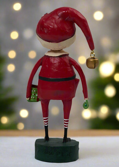 Folk Art Lori Mitchell Christmas Playing Santa Claus 23983 Figurine - The Primitive Pineapple Collection