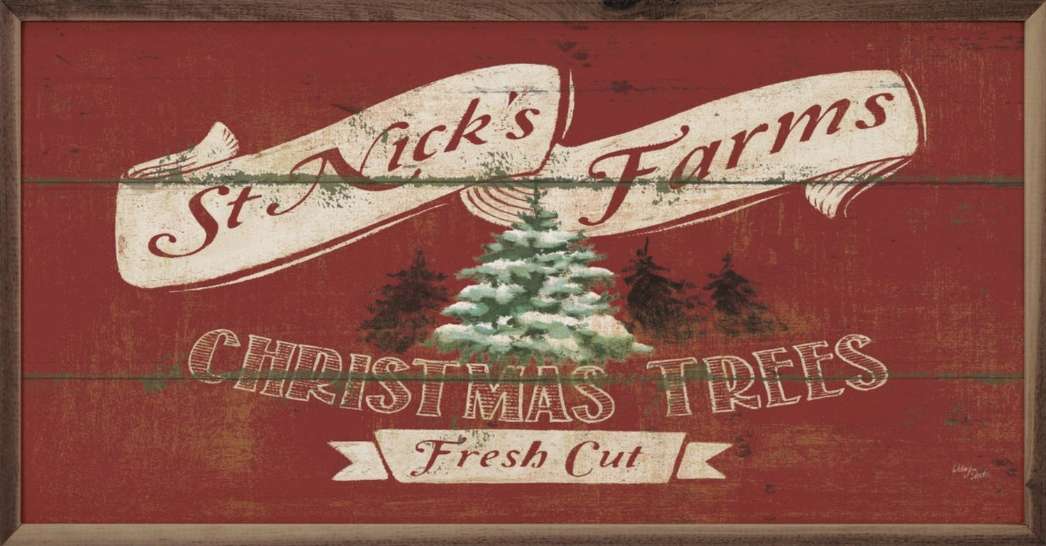 Handcrafted Christmas Walnut Framed St Nick&