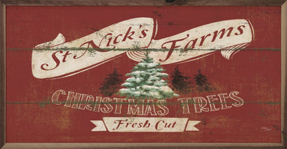Handcrafted Christmas Walnut Framed St Nick&