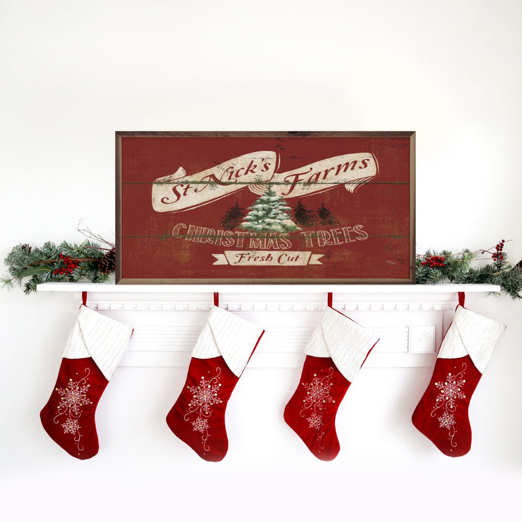 Handcrafted Christmas Walnut Framed St Nick&