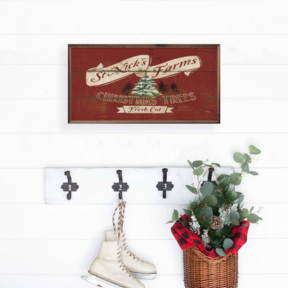 Handcrafted Christmas Walnut Framed St Nick&