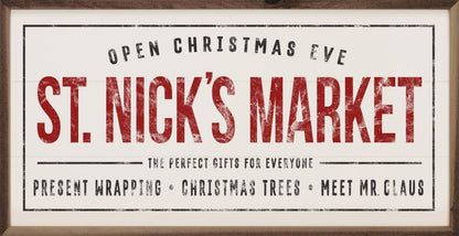 Handcrafted Christmas Walnut Framed St. Nick&