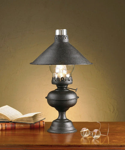 Primitive Colonial Reproduction Hartford Lamp w/ Shade 16&quot; - The Primitive Pineapple Collection