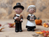 Blossom Bucket Thanksgiving 2 pc Pilgrim Couple Figurine Shelf Sitter - The Primitive Pineapple Collection