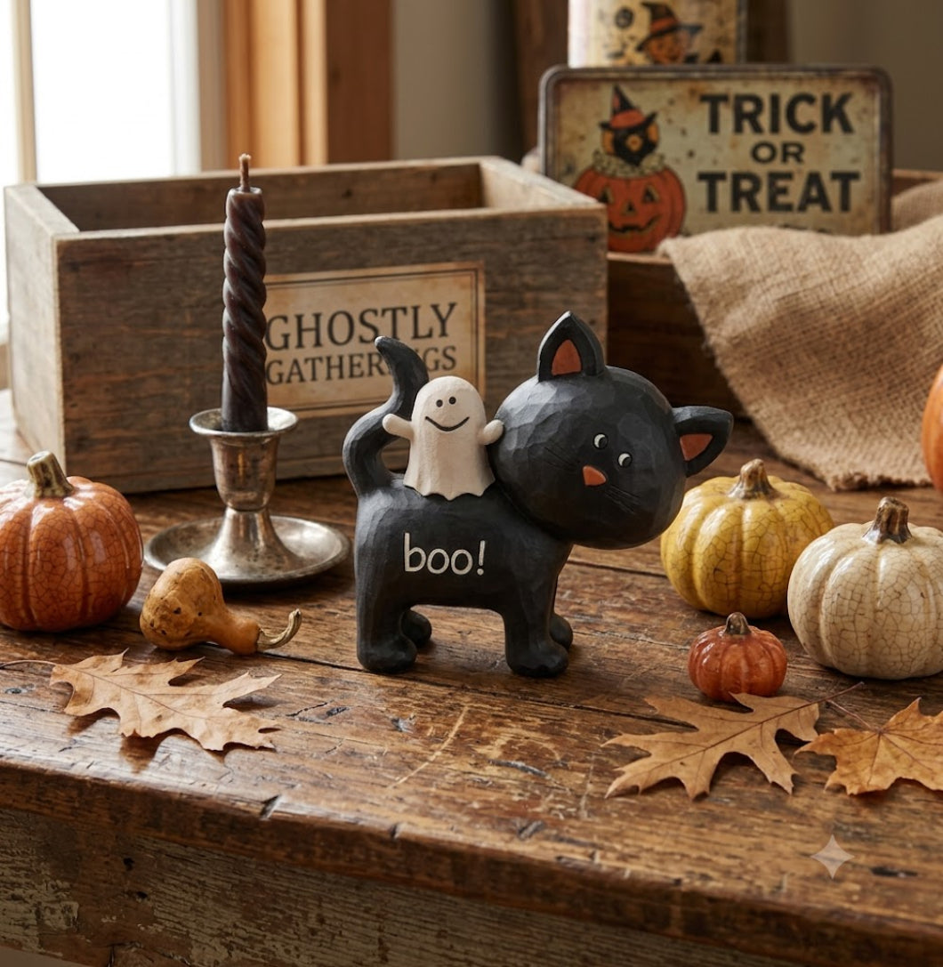 Blossom Bucket Halloween Ghostly Gatherings Boo Black Cat